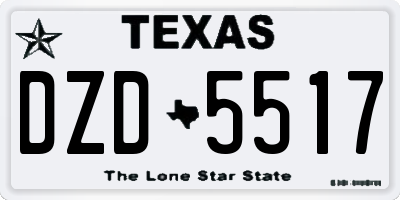 TX license plate DZD5517