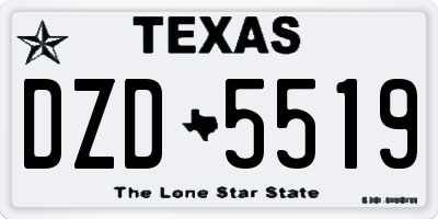 TX license plate DZD5519