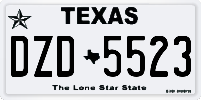 TX license plate DZD5523