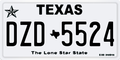 TX license plate DZD5524