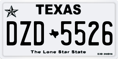 TX license plate DZD5526