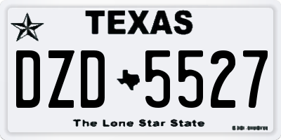 TX license plate DZD5527
