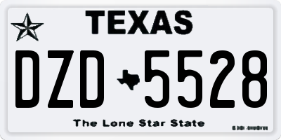 TX license plate DZD5528