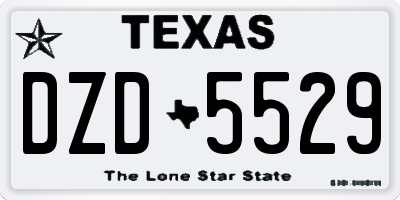 TX license plate DZD5529