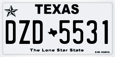 TX license plate DZD5531
