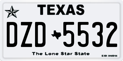 TX license plate DZD5532