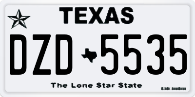 TX license plate DZD5535