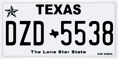 TX license plate DZD5538