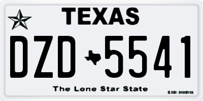 TX license plate DZD5541