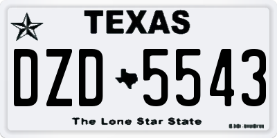 TX license plate DZD5543
