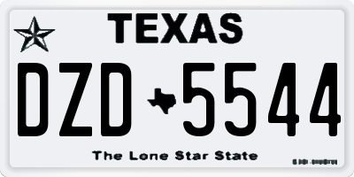 TX license plate DZD5544