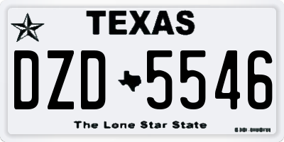 TX license plate DZD5546