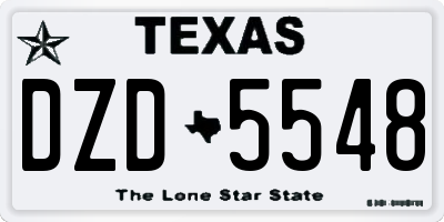 TX license plate DZD5548