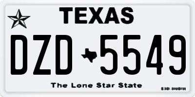 TX license plate DZD5549
