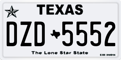 TX license plate DZD5552