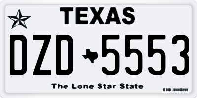 TX license plate DZD5553