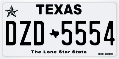 TX license plate DZD5554
