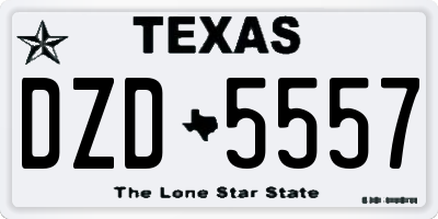 TX license plate DZD5557