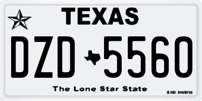TX license plate DZD5560