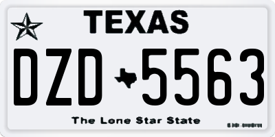TX license plate DZD5563