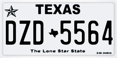 TX license plate DZD5564