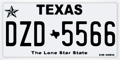 TX license plate DZD5566
