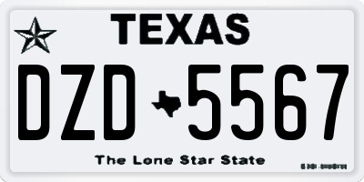 TX license plate DZD5567