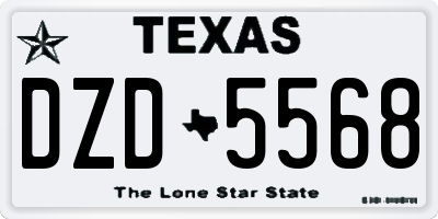 TX license plate DZD5568