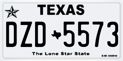 TX license plate DZD5573