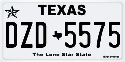 TX license plate DZD5575