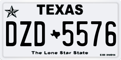 TX license plate DZD5576