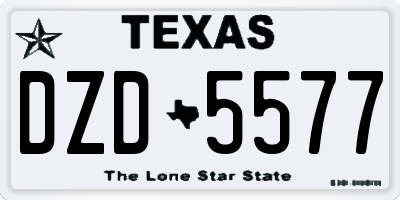 TX license plate DZD5577