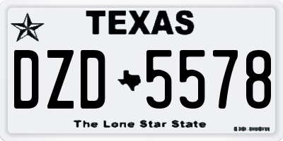 TX license plate DZD5578