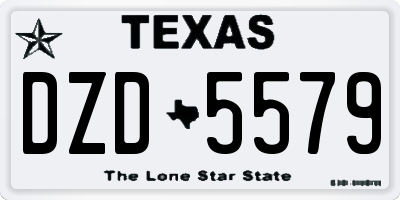 TX license plate DZD5579