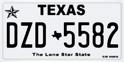 TX license plate DZD5582