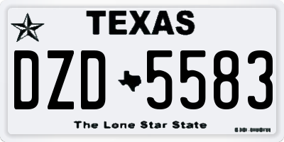 TX license plate DZD5583