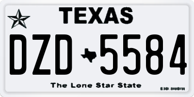 TX license plate DZD5584