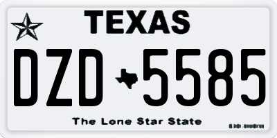 TX license plate DZD5585
