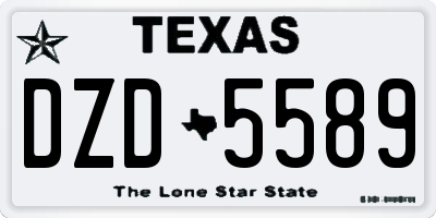 TX license plate DZD5589