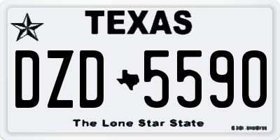 TX license plate DZD5590