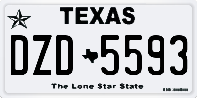 TX license plate DZD5593