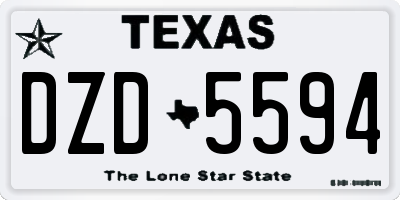 TX license plate DZD5594