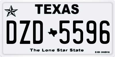 TX license plate DZD5596