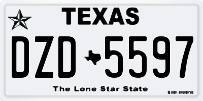 TX license plate DZD5597