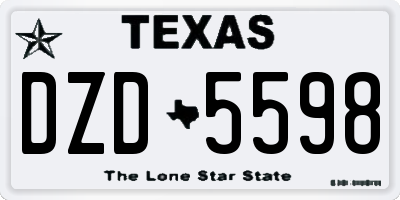 TX license plate DZD5598