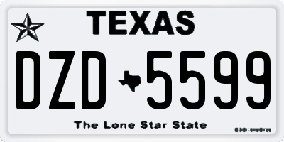 TX license plate DZD5599