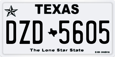 TX license plate DZD5605
