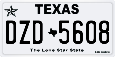 TX license plate DZD5608