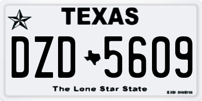 TX license plate DZD5609