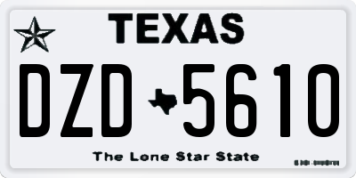 TX license plate DZD5610